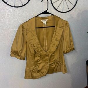 Allison Taylor Tan Blazer Lightweight Open-Front